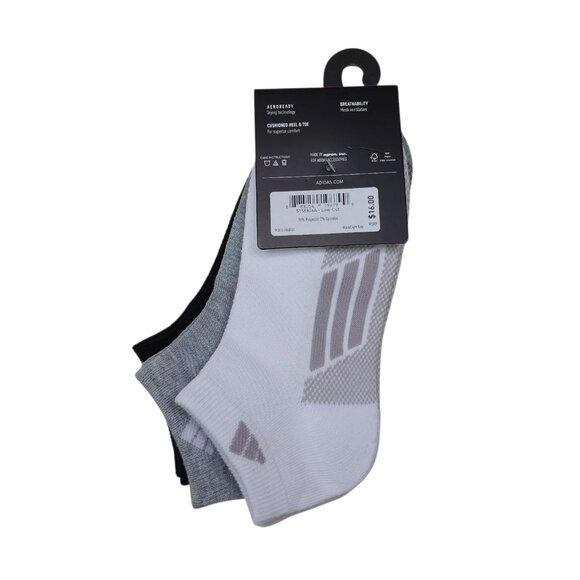 Adidas Womens Superlite Low Cut Socks 3 Pair Size 5-10 Aeroready Breathable - Picture 2 of 6